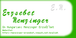 erzsebet menzinger business card